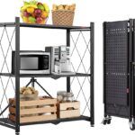 Estante Metálico Plegable con Ruedas Multiuso